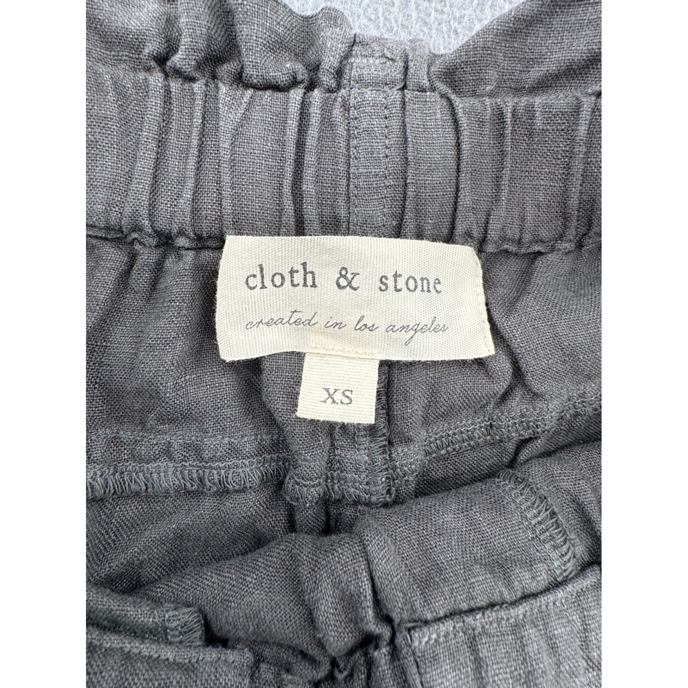 Cloth & Stone Wide Leg Linen Pants XS Gray Paperbag Coastal Grandma Boho Earthy - Picture 5 of 14
